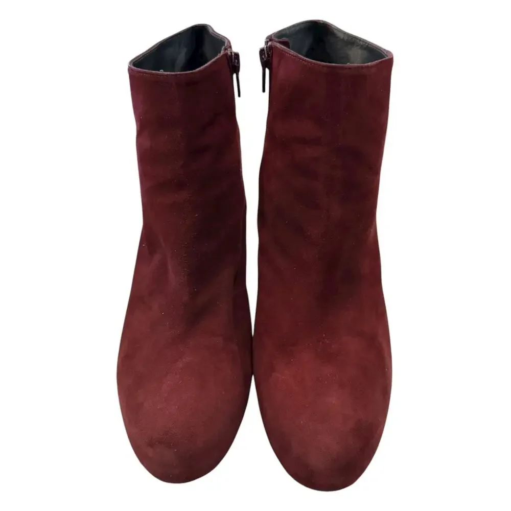 MICHAEL Michael Kors Burgundy Suede Platform Stiletto Ankle Boots 11M